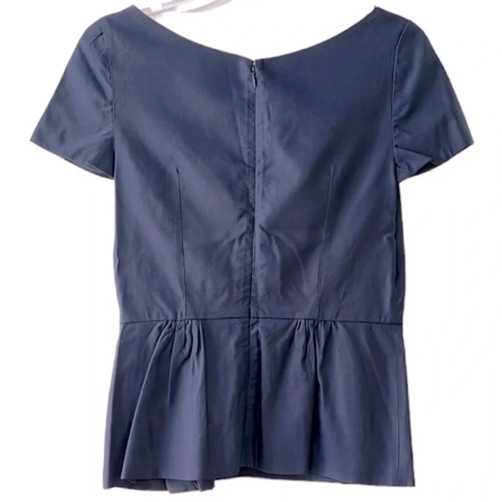 Prada Short Sleeve Peplum Top, Navy, EU 42/US 6 - Picture 7 of 10
